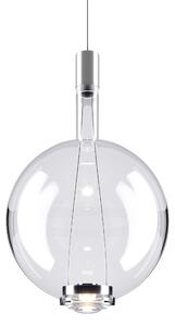 Lodes Designové závěsné LED svítidlo SKY-FALL ROUND LARGE, 12W, ø 34 cm, CRI90 Barva: Transparentní, Teplota světla: 2700K, Barva konstrukce: Chrom