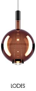Lodes Designové závěsné LED svítidlo SKY-FALL ROUND LARGE, 12W, ø 34 cm, CRI90 Barva: Bronzová, Teplota světla: 2700K, Barva konstrukce: Černý chrom