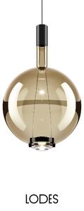 Lodes Designové závěsné LED svítidlo SKY-FALL ROUND LARGE, 12W, ø 34 cm, CRI90 Barva: Zlatá, Teplota světla: 2700K, Barva konstrukce: Černý chrom