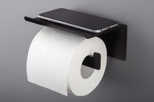Deante Mokko příslušenství, nástěnný držák wc papíru s poličkou, černá matná, ADM_N221