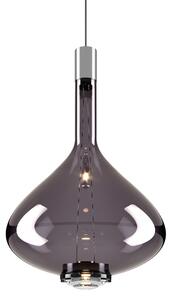 Lodes Designové závěsné LED svítidlo SKY-FALL LARGE, 12W, v. 54,2 cm, CRI90 Barva: Kouřová, Teplota světla: 2700K, Barva konstrukce: Chrom