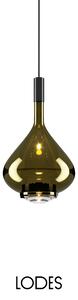 Lodes Designové závěsné LED svítidlo SKY-FALL MEDIUM, 12W, v. 38,2 cm, CRI90 Barva: Zlatá šalvěj, Teplota světla: 2700K, Barva konstrukce: Černý chrom