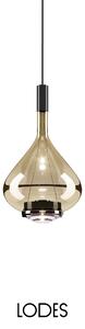 Lodes Designové závěsné LED svítidlo SKY-FALL MEDIUM, 12W, v. 38,2 cm, CRI90 Barva: Zlatá, Teplota světla: 2700K, Barva konstrukce: Černý chrom