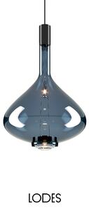 Lodes Designové závěsné LED svítidlo SKY-FALL LARGE, 12W, v. 54,2 cm, CRI90 Barva: Tmavě modrá, Teplota světla: 2700K, Barva konstrukce: Černý chrom