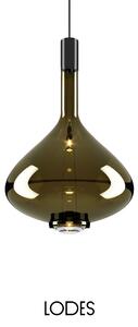 Lodes Designové závěsné LED svítidlo SKY-FALL LARGE, 12W, v. 54,2 cm, CRI90 Barva: Zlatá šalvěj, Teplota světla: 3000K, Barva konstrukce: Černý chrom