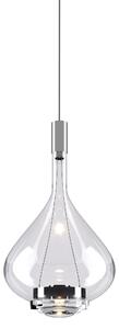 Lodes Designové závěsné LED svítidlo SKY-FALL MEDIUM, 12W, v. 38,2 cm, CRI90 Barva: Transparentní, Teplota světla: 2700K, Barva konstrukce: Chrom
