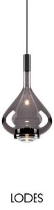 Lodes Designové závěsné LED svítidlo SKY-FALL MEDIUM, 12W, v. 38,2 cm, CRI90 Barva: Kouřová, Teplota světla: 2700K, Barva konstrukce: Černý chrom