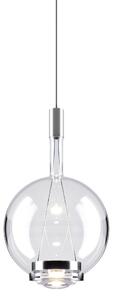 Lodes Designové závěsné LED svítidlo SKY-FALL ROUND MEDIUM, 12W, ø 22,5 cm, CRI90 Barva: Transparentní, Teplota světla: 3000K, Barva konstrukce: Chrom
