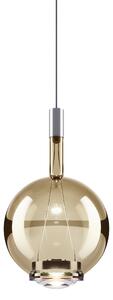 Lodes Designové závěsné LED svítidlo SKY-FALL ROUND MEDIUM, 12W, ø 22,5 cm, CRI90 Barva: Zlatá, Teplota světla: 2700K, Barva konstrukce: Chrom