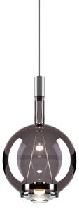 Lodes Designové závěsné LED svítidlo SKY-FALL ROUND MEDIUM, 12W, ø 22,5 cm, CRI90 Barva: Kouřová, Teplota světla: 2700K, Barva konstrukce: Chrom
