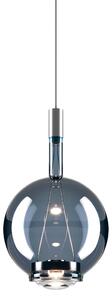 Lodes Designové závěsné LED svítidlo SKY-FALL ROUND MEDIUM, 12W, ø 22,5 cm, CRI90 Barva: Tmavě modrá, Teplota světla: 2700K, Barva konstrukce: Chrom
