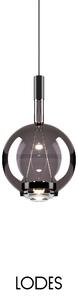 Lodes Designové závěsné LED svítidlo SKY-FALL ROUND MEDIUM, 12W, ø 22,5 cm, CRI90 Barva: Kouřová, Teplota světla: 2700K, Barva konstrukce: Černý chrom