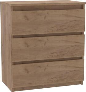 Komoda - 3 zásuvky - 70 cm - Dub Craft Gold - Moderní píborník - Vysoká kvalita