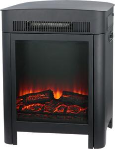Elektrický krb Classic Fire Modena s vytápěním a otevřeným ohněm - Dekorativní krb s LED osvětlením - Nastavitelný termostat - 2 stupně ohřevu 1800W/2000W - 41 x 59 x 26 cm - Černá barva