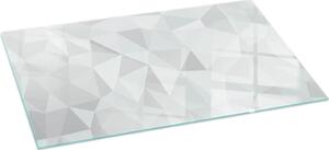 Sklenná podlahová deska 120x60 cm - Krbová deska ze skla - Krbová deska ze skla - Ochranné sklo - Ochranná deska proti jiskrám - Sklenná podlahová deska proti ohni - Tepelná ochrana - Ochrana podlahy ze skla - Abstraktní geometrický vzor