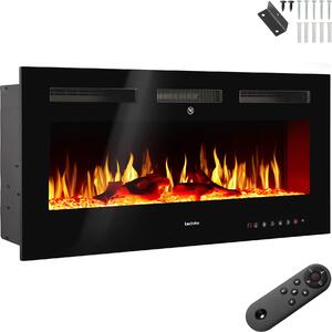 Elektrický nástnný krb Luci, 2 nastavení teploty, efekt plamene - 127 x 12 x 43 cm