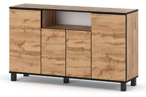 STIV Möbel | Komoda 140x35x80 cm Dub Wotan | 4 dvíka | Lonice Obývák Pedsí | Nadasový design