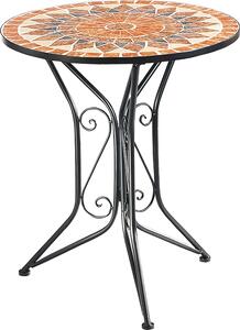 Kobolo zahradní stl s mozaikovou deskou Dm 60 cm V 70 cm - stedomoský balkonový stl zahradní dekorace kulatý skládací kovový balkonový jídelní stl venkovní stl