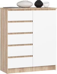 Akord Komoda 1 dveře 5 uplík dub run vyrobená 80x35x97