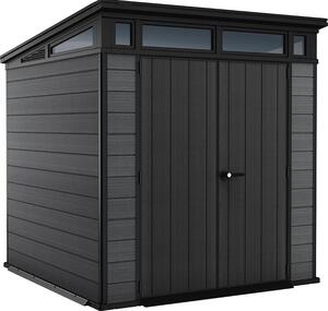 Plastový zahradní domek na náadí s podlahou Keter Cortina 7x7 - 214 x 218 x 226 cm - edý