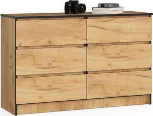 AKORD Furniture Factory OP0LK-120SZ6CRA, Dub, 6 zásuvka/zásuvek, Matný, 16 mm, 51 cm, 400 mm