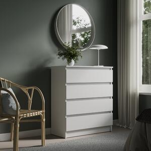 Komoda íka 76 | 80 | 100 | 120 | 140 cm se zásuvkami Komoda bílá dřevo Skí s píborníkem Vysoká deska Píborník Organizér íka 76 cm 4 zásuvky