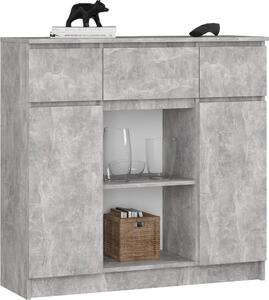 Akord Komoda 2 dveře 3 zásuvky 1 malé dvíka Beton 101x35x98