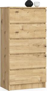 Akord Komoda 5 zásuvek emeslný dub 60x40x121