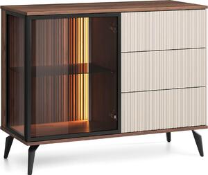 Dawson KSZ103 komoda - oech - Kamír - prosklená - LED osvtlení - íka 103 cm, výka 80 cm, hloubka 39 cm