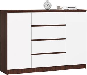 Akord Komoda 2 dveře 4 zásuvky wenge/bílá 138x40x99 cm