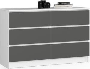 AKORD Furniture Factory OP0LK-120SZ6BIASZA, Bílá, 6 zásuvka/zásuvek, Matný, 16 mm, 51 cm, 400 mm