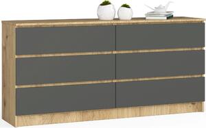 AKORD Furniture Factory OP0LK-1ARTSZAR010, Dub, 6 zásuvka/zásuvek, Matný, 16 mm, 71 cm, 400 mm