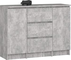 Akord Komoda 2 dvíka 3 zásuvky beton 101x35x76 cm