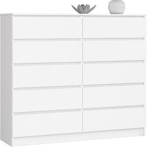 Akord Komoda 10 zásuvek bílá 138x40x121 cm