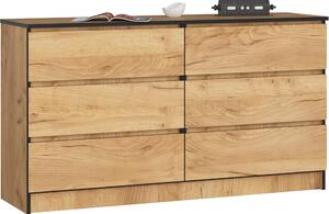 Akord Komoda 6 zásuvek dub Craft 138x40x77 cm