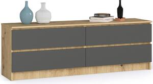 Komoda K160 4 zásuvky Dub Artisan Grafit edá