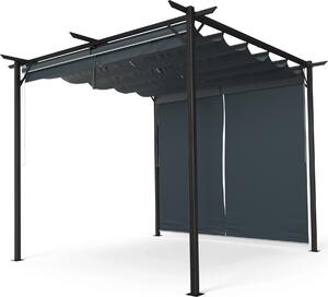 Blumfeldt Pergola 3x3 m - polyesterová stecha odolná proti povtrnostním vlivm, ocelový rám s prákovým nástikem, boní aluzie, snadná montá, celoroní pouití