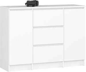 Akord Komoda 2 dveře 3 zásuvky bílá 101x35x76 cm
