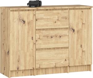 Akord Komoda 2 dveře 3 zásuvky dub ručně vyrobená 101x35x76 cm
