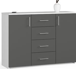 Akord Komoda bílá/edá grafit 35x110x85 cm