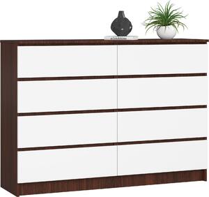 AKORD Furniture Factory OP0LKOMVENBIA8SZ, Bílá, Tmav hndá, 8 zásuvka/zásuvek, Matný, 16 mm, 60 cm, 400 mm