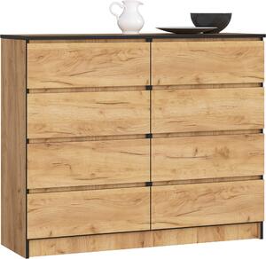 AKORD Furniture Factory OP0LK-120SZ8CRA, Dub, 8 zásuvka/zásuvek, Matný, 16 mm, 51 cm, 400 mm