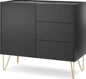 Komoda Canmore KSZ97 - grafitov erná, íka 97 cm, výka 83 cm, hloubka 37 cm