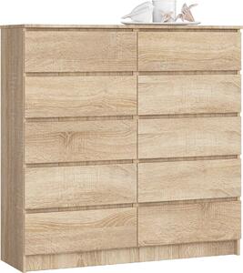 Akord Komoda 10 zásuvek dub Sonoma 120x40x121 cm