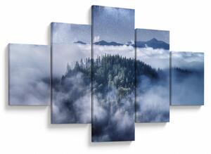 Obraz lesa v mlze (125x70 cm)
