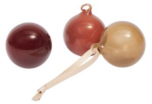 Ferm Living Vánoční baňky Glass Baubles S set 3 ks, roseate opaque