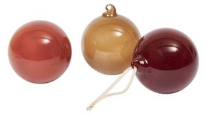 Ferm Living Vánoční baňky Glass Baubles L set 3 ks, roseate opaque