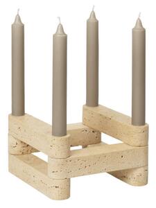 Ferm Living Svícen Newel, travertine
