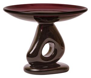 Ferm Living Skleněný podnos Damo Ø30, dark grape