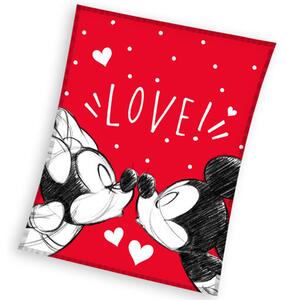 Carbotex Dětská deka Mickey a Minnie Mouse Love, 130 x 160 cm